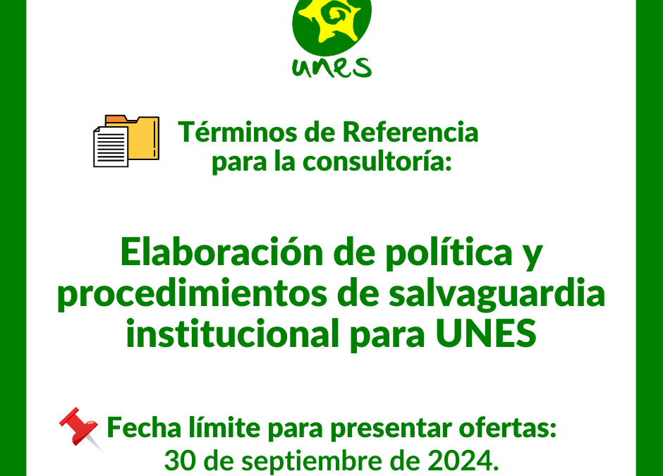 TdR: Elaboración de política y procedimientos de salvaguardia institucional para UNES