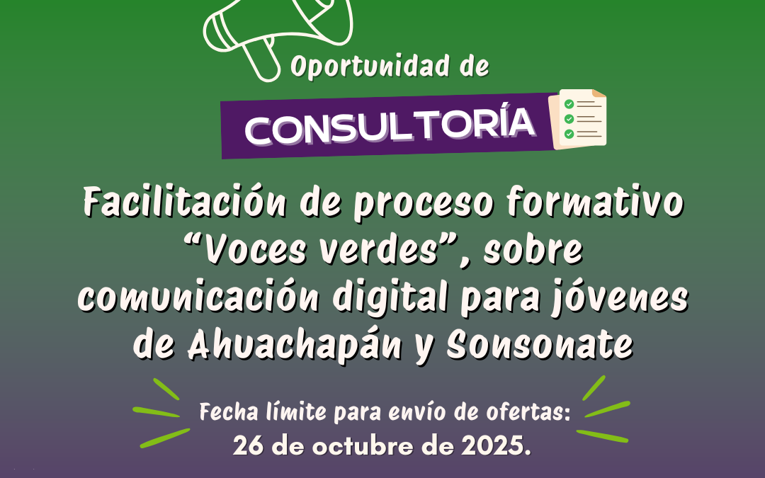 TdR: Facilitación proceso formativo «Voces verdes»